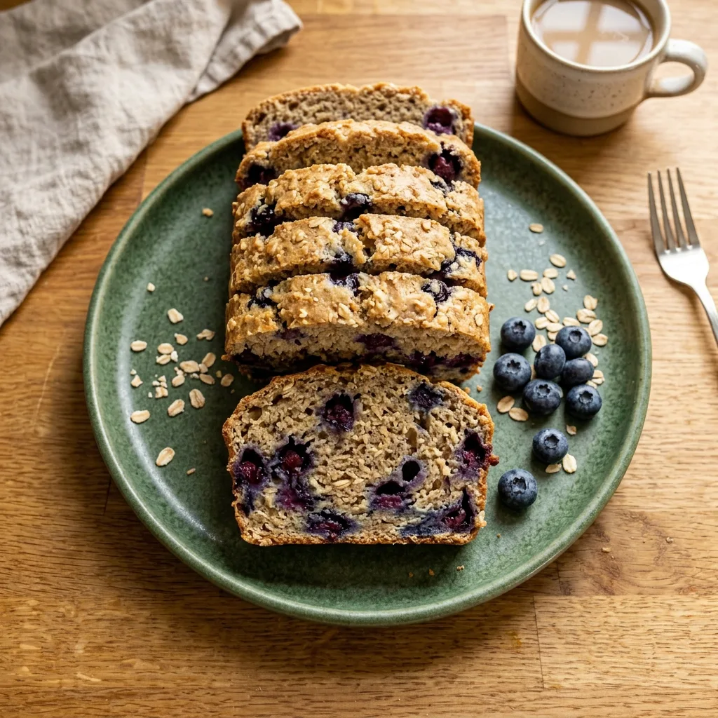 Blueberry Protein Oat Bread