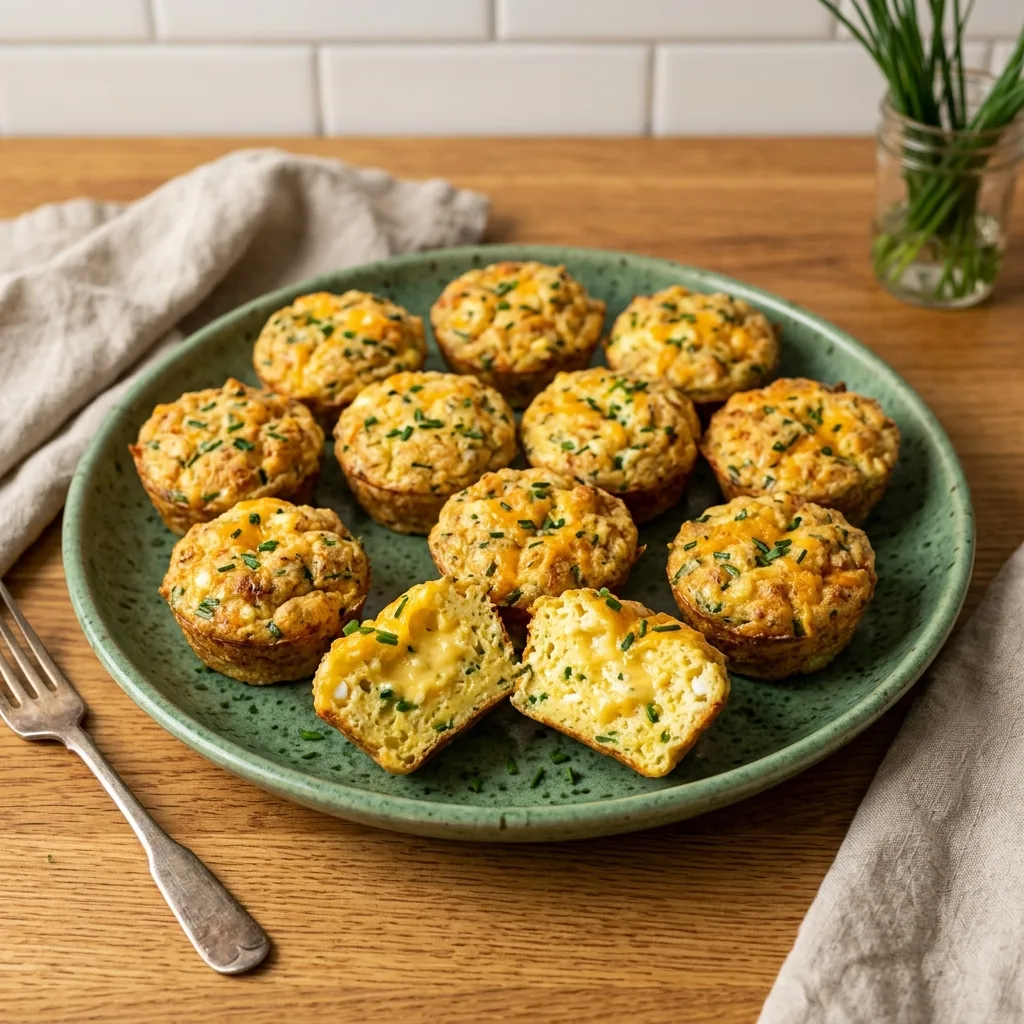 Cheddar Chive Cottage Cheese Egg Muffins