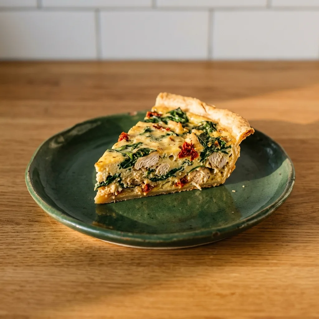Tarte tortilla au poulet et aux épinards