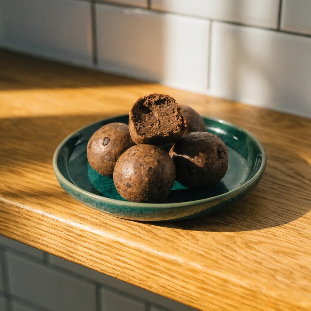Proteïneballetjes met chocolade en pindakaas