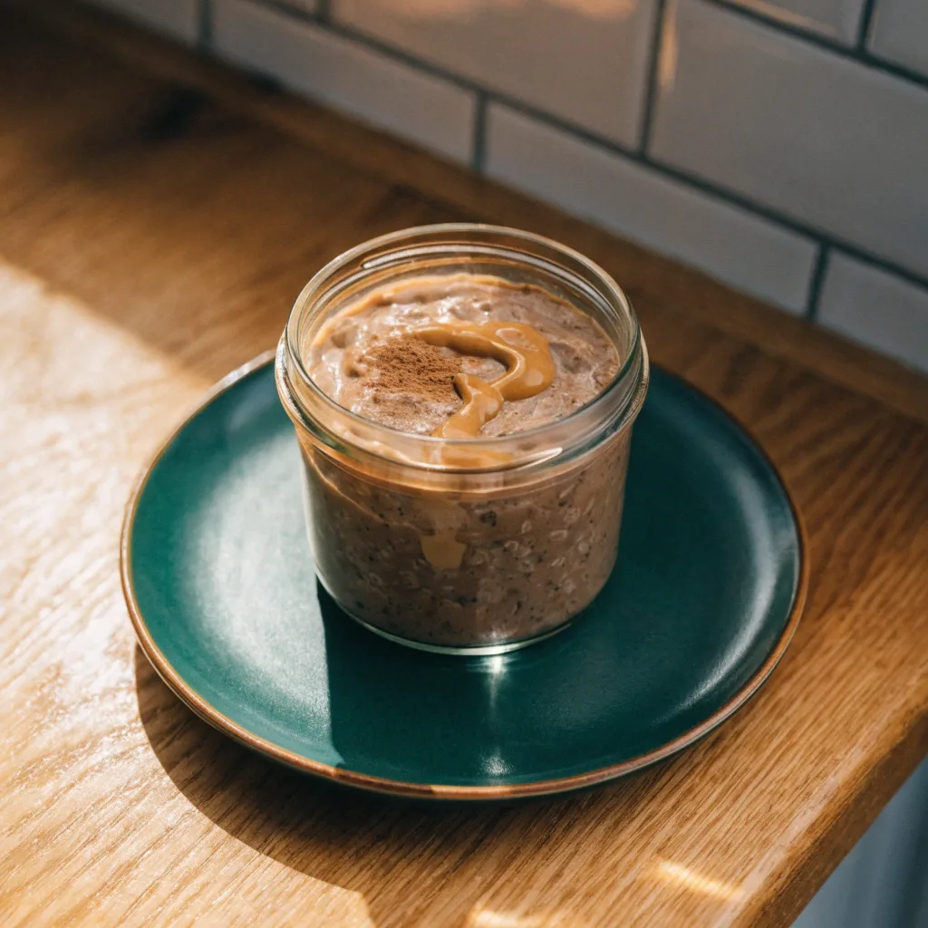 Chocolate Peanut Butter Skyr Overnight Oats