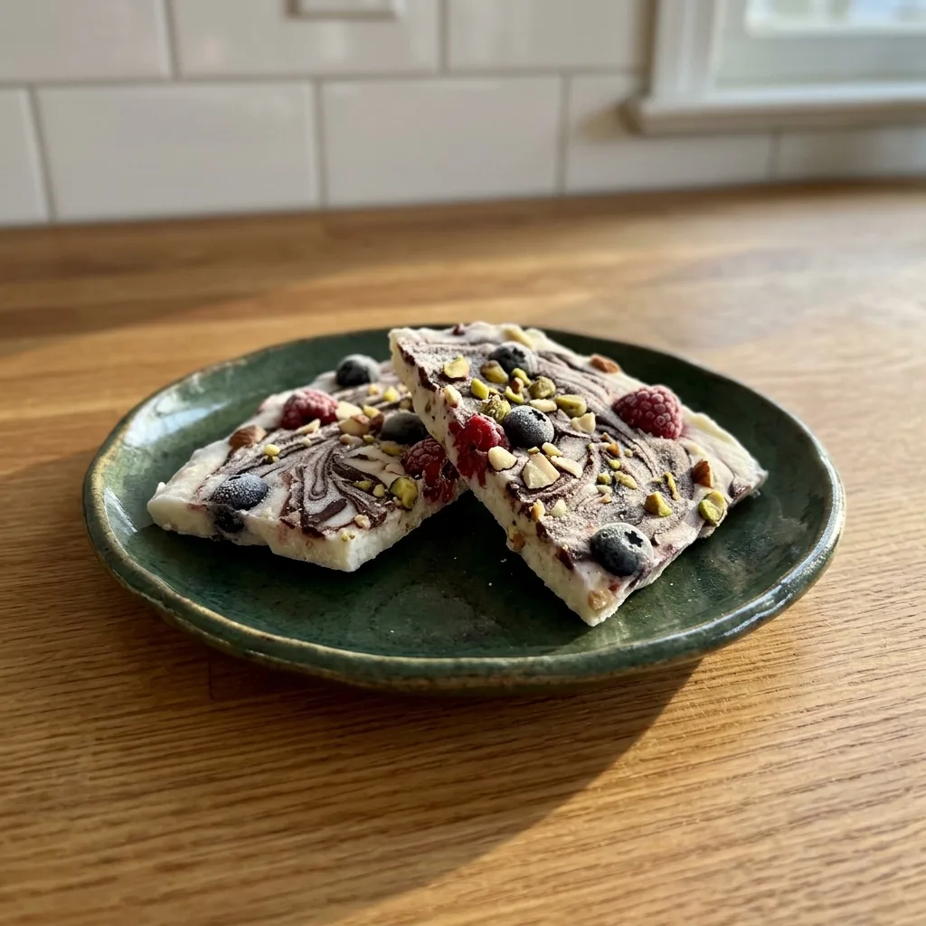 Dark Chocolate Dipped Greek Yogurt Bark