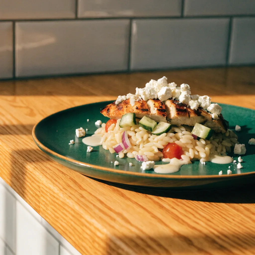 Greek Chicken and Orzo Meal Prep Bowls