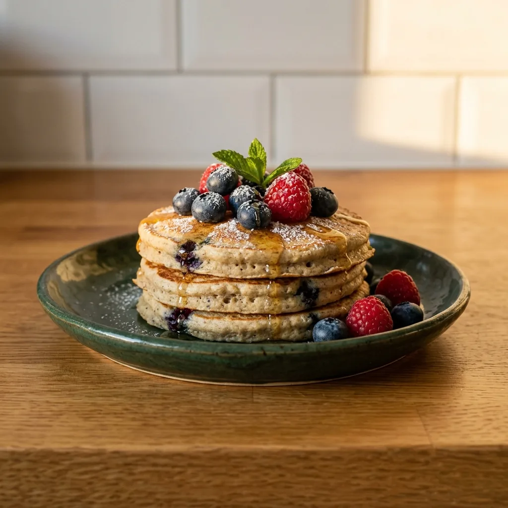 Greek Yogurt and Berry Protein Pancakes