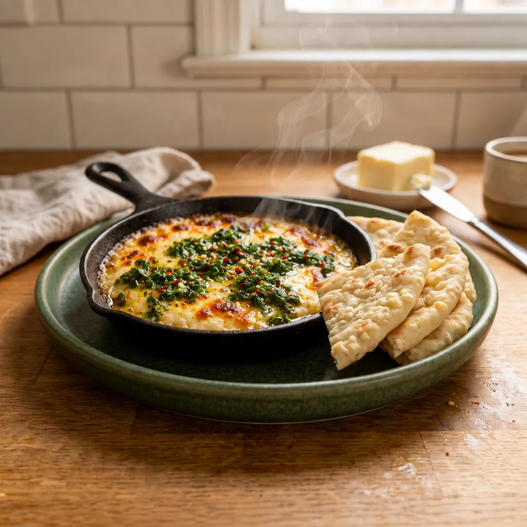Grilled Provoleta with Chimichurri and Cottage Cheese Flatbread