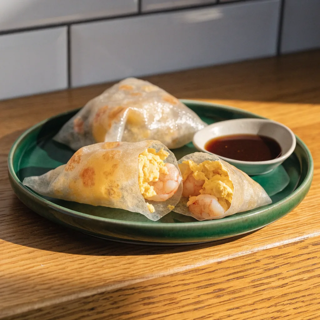Shrimp and Egg Rice Paper Dumplings