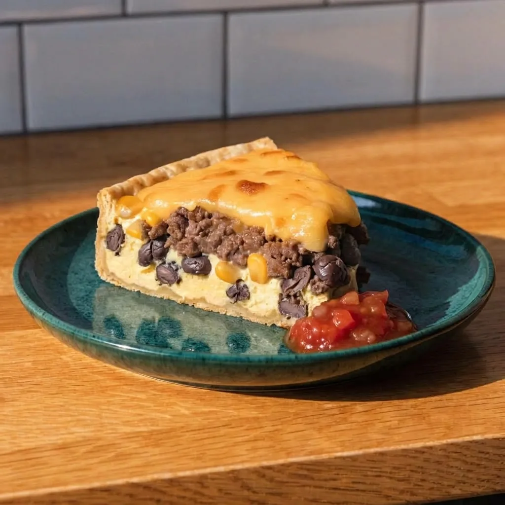 Southwest Beef and Black Bean Tortilla Pie